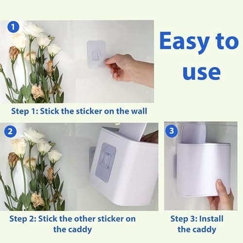 JEXYRON Wall Mounted Holder Fit for Clorox Toilet Wand, Compatible with Clorox Toilet Wand Holder only, Automatic Open and Closing Lid Design, White thumbnail 6