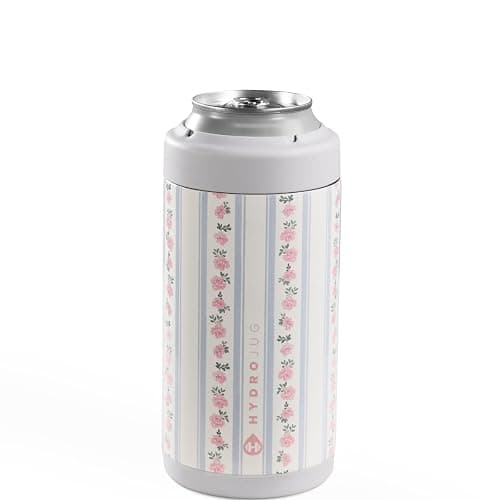 HydroJug Slim Can Cooler 12 oz, Stainless Steel Can Holder, Primrose | Fits 12 oz slim cans, double-wall insulated, snug fit wings, screw-top lid, cup holder friendly, dishwasher safe - Image 1