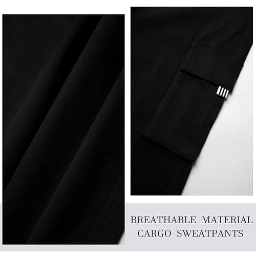 THWEI Mens Cargo Pants Casual Cotton Jogger Multi Pockets Outdoor Hiking Work Sweatpants thumbnail 3