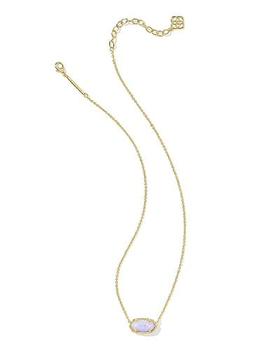Kendra Scott Elisa Oval Pendant Necklace in Red White and Blue Star Illusion and Gold thumbnail 2