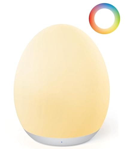 JolyWell Night Light for Kids, Baby Night Light with 7 Colors Changing Mode & Stepless Dimming, Nursery Night Light BPA Free,Rechargeable Egg Night Light for Breastfeeding 1h Timer & Touch Control thumbnail 8