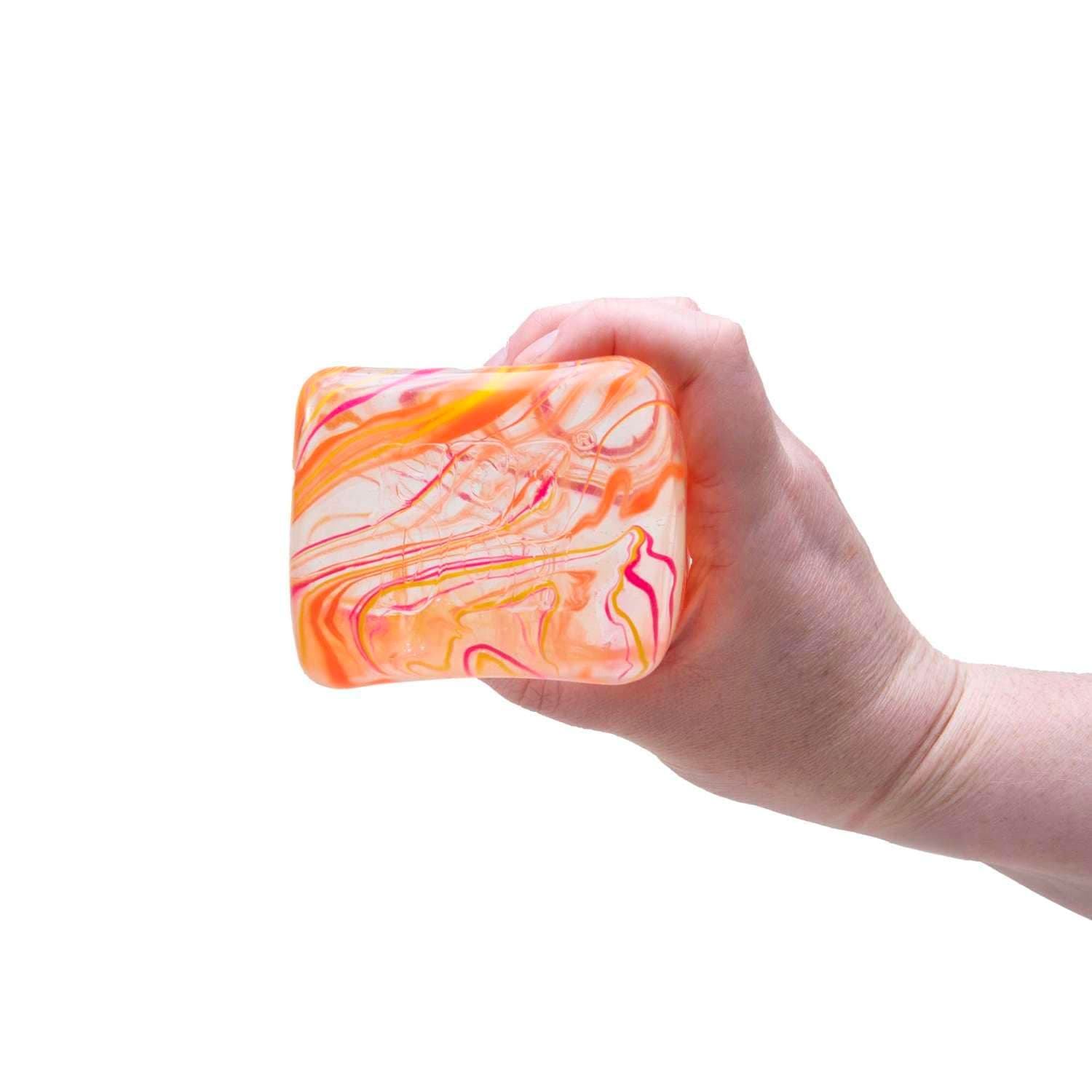 Needoh Nice Berg Swirl, Assorted Colours - Super-Sized Solid Squish, Unique Marbled Colour Blend, Returns to Square Shape After Squeeze, Tactile Sensory Fun, Ideal Stress Relief thumbnail 4
