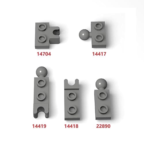105 Piece Classic Building Gray Ball Joint Plate Bulk, 5 Sizes Model Ball and Socket Joints, Compatible with Lego Parts and Pieces(Dark Gray) thumbnail 3