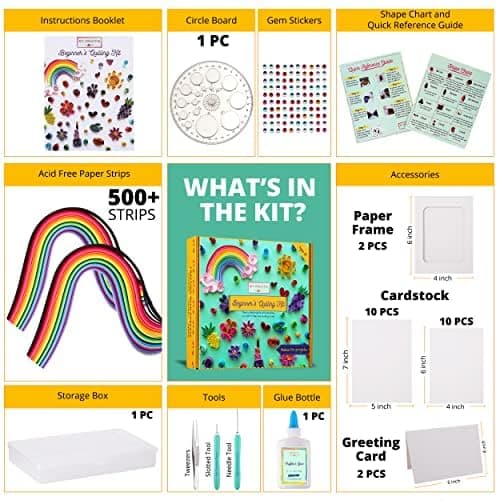 MY CREATIVE CAMP Beginner's Quilling Kit for Kids and Adults, DIY Craft Kit for Kids and Adults, Paper Quilling Kit for Beginners with Tools, Instructions & Storage Box, Makes 10+ Fun Projects thumbnail 2