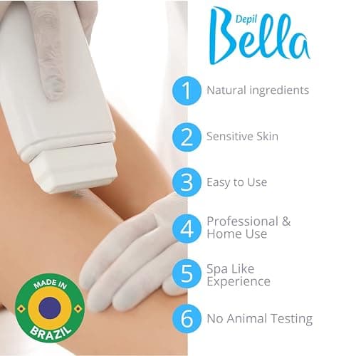 Depil Bella Brazilian Roll On Wax Honey and Propolis Depilatory | Body Waxing, Hair Removal Wax-Cartridge | For Men and Women | Home Self Waxing | Sensitive Skin | Dermatologically Tested | Painless thumbnail 3