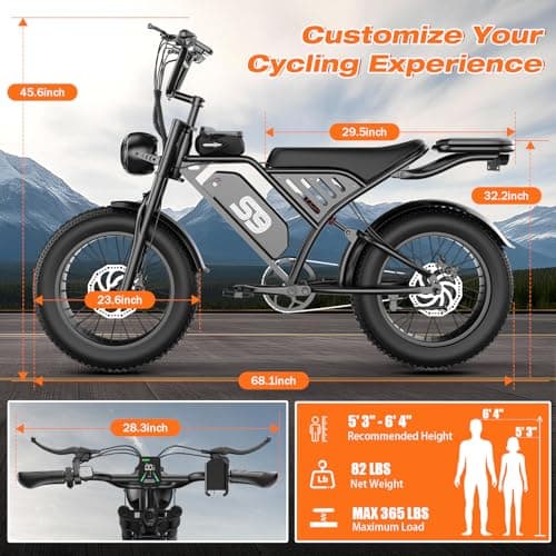 GWEIT Electric Bike for Adults, Electric Dirt Bike with 2500W Peak Motor, 36Mph & 65 Miles Range, Off-Road Ebike with NFC Unlock, 48V 20AH Removable Battery, 20" Fat Tire Commuter E Bike thumbnail 9