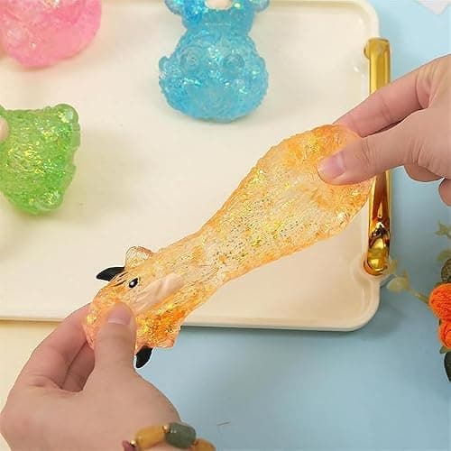 Lullipel 4PCS Glitter Highland Cow Fidget Squishies - Ultra-Soft Slow Rising Stress Relief Toys, Cute Desk Decor for Cow Lovers Adults | Easter Basket Stuffers Party Favors thumbnail 4