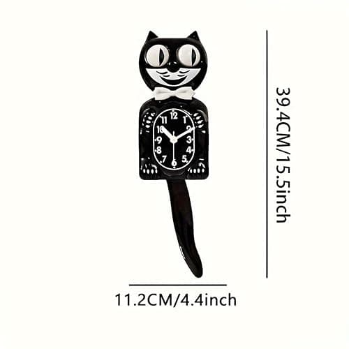 Retro Cat Clock, Tail Swinging Wall Clock, Cat Swing Wall Decoration, Funny Perfect For Home Decor Mid-Century Modern Gift thumbnail 6