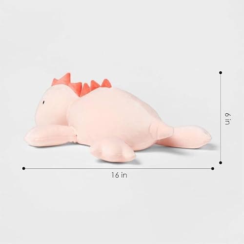 OSOCU 1.4 LB Weighted Stuffed Stegosaurus Animals Plush - 16 Inch Squished Long Dinosaur Jumbo Pillow - Kawaii Plushies Hugging Toy Gifts for Kids - Soft Pink Dino Stuffed Animal Toy (Stegosaurus) thumbnail 3
