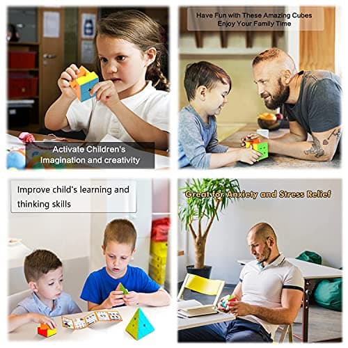 Speed Cube Set, 2x2 3x3 4x4 5x5 Skew Megaminx Pyramid Cube Collection for Kids, Teens & Adults, 7 Pack thumbnail 6