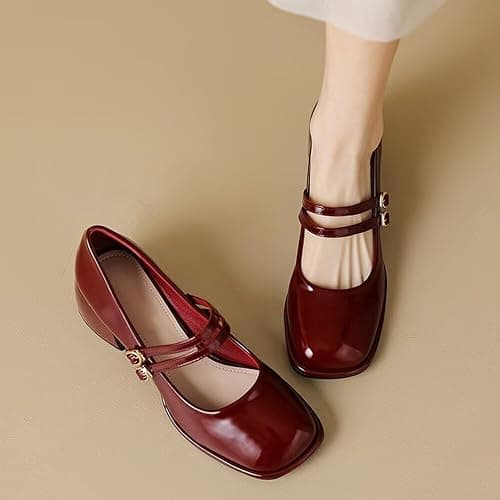 Stunner Women's Chunky Low Block Heel Dress Shoes Mary Janes Heels for Women Comfortable Closed Toe Work Pumps 2 thumbnail 6