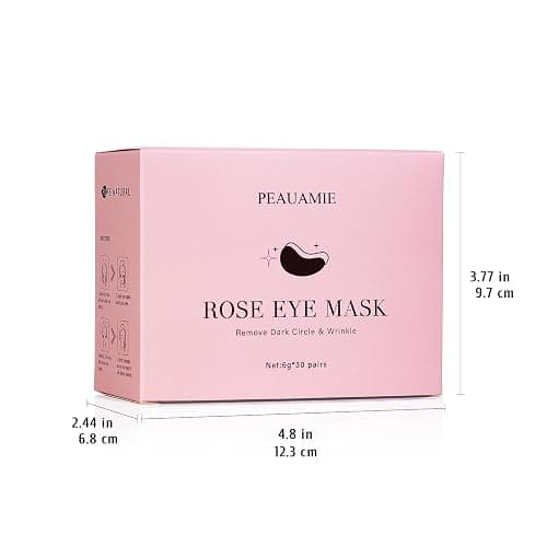 PEAUAMIE Under Eye Patchs Rose Eye Mask for Dark Circles and Puffiness Wrinkle Eye Bags 30 Pairs thumbnail 8