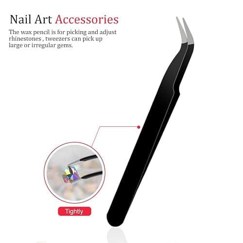 Glass Crystal AB Nail Jewels & Flatback Rhinestones Kit - Multi Shape Nail Gems & Diamonds 3D Charms with Wax Pencil & Tweezers thumbnail 6
