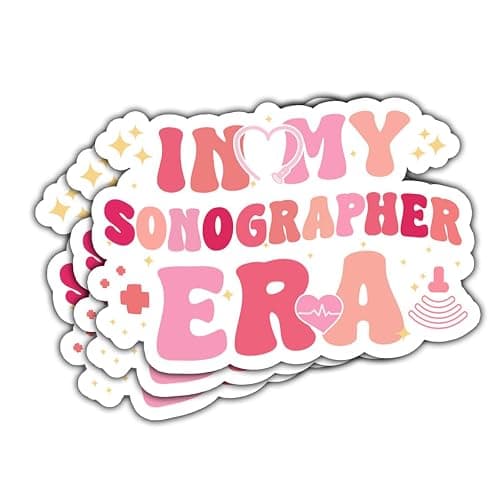 (3pcs) in My Sonographer Era Sticker, Sonographer Sticker, Sonography Stickers Die-Cut Waterproof Vinyl Stickers 3" for Laptop Water Bottle Window Phone Helmet - Image 1