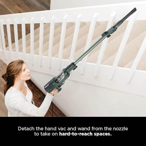 Shark Detect Ultralight Corded Stick Vacuum with Direction Detect and Self-Cleaning Brushroll, Powerful Hair Pickup, Ultra-Lightweight, Crevice & Upholstery Tool Included, Evergreen, HZ752 thumbnail 6