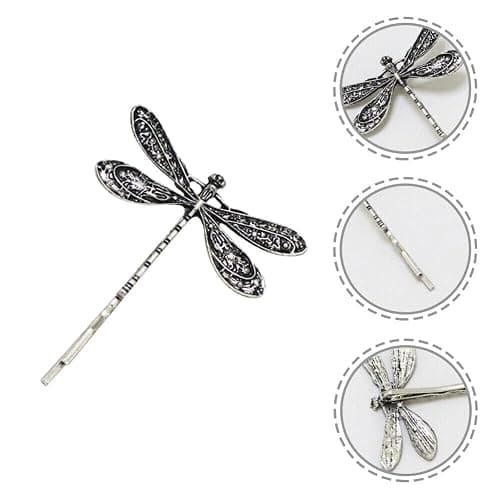 LALOCAPEYO 4 Pcs Of Antique Silver Retro One Line Dragonfly Hair Clip Dragonfly Bobby Barrettes Retro Hair Clip Metal Bobby Barrette Suitable for Various Occasions Such As Wedding Banquets and More thumbnail 3