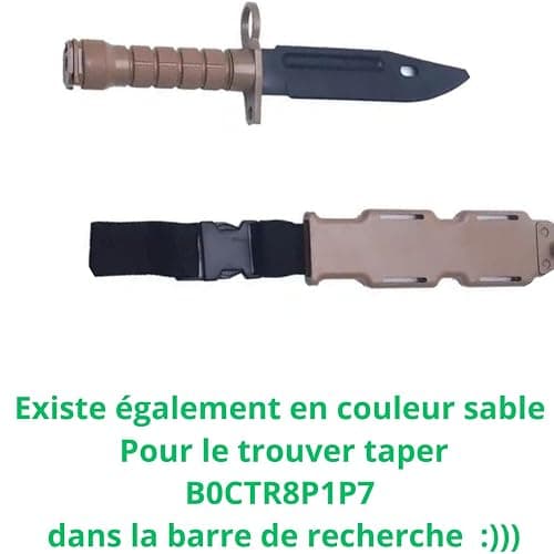 Galica Couteau d'Entrainement- Art martiaux- Airsoft- Cosplay - Plastique-Tactique- baïonnette- couteau en plastique- caoutchouc flexible -Training Knife thumbnail 8