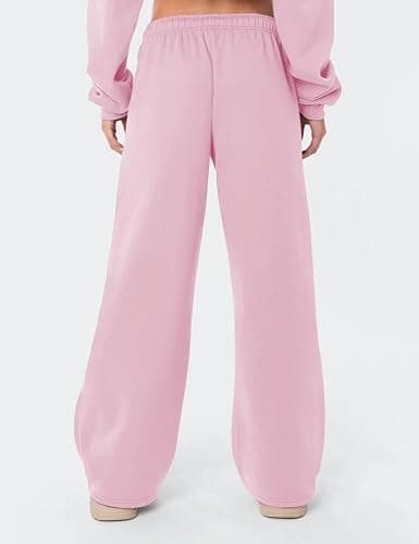 HeSaYep Women's Fleece Lined Sweatpants Wide Leg Thermal Winter Warm Baggy Sweat Pants with Pockets thumbnail 2