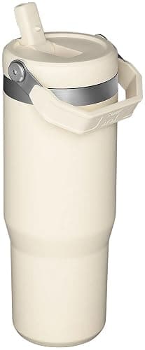 STANLEY IceFlow Stainless Steel Tumbler with Straw - Vacuum Insulated Water Bottle for Home, Office or Car - Reusable Cup with Straw Leak Resistant Flip - Cold for 12 Hours or Iced for 2 Days (Cream) - Cream - 30 Ounces thumbnail 3