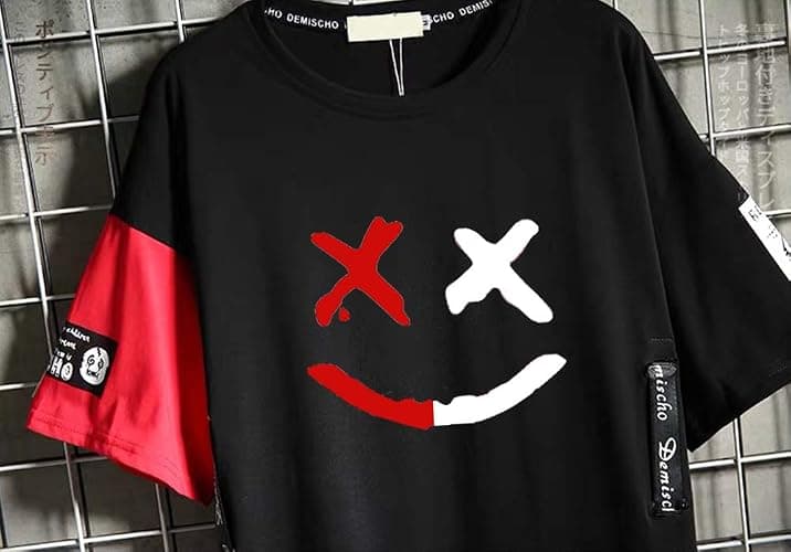 Hello MrLin Men's Techwear Japanese Harajuku Streetwear Hip Hop Short Sleeve T-Shirt thumbnail 5