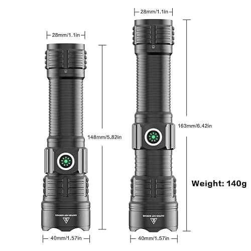 haixnfire Tactical Flashlight Type-C USB Rechargeable 6000 lumens Zoomable LED Waterproof flashlights with Pressure Switch Picatinny Rial Light thumbnail 3