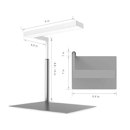 ONF Extension Stand Holder for Flat Nano or Flat Nano Plus Aquarium LED Light, Fish Tank Plant Lamp, Adjustable Tank Mount, Extendable Bracket Fixture Kit (not Including The lamp) (Silver) thumbnail 5