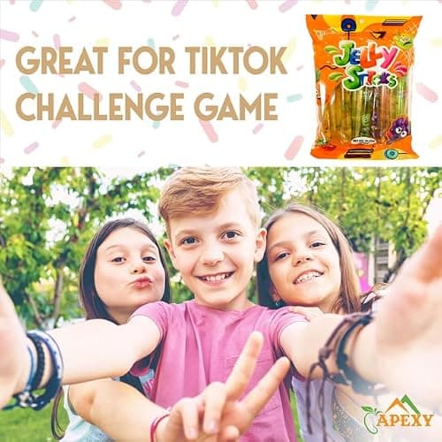 Apexy Jelly Straws, Fruit Jelly Filled Strips, Tiktok Candy Trend Items, Assorted Fruit Jelly Sticks, 15.23oz (432g) thumbnail 5