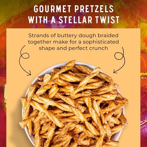 Stellar Snacks Pretzel Braids - Regular Big Bag & Mini Pretzel Braids Combo - Regular & Mini Maui Monk Vegan Pretzels, Large Resealable Bag 16 Oz Bundled with Mini Pretzel Airline Size Sampler, Vegan, Non-GMO, Gourmet Pretzel Sticks, Braids, Rods, Twists thumbnail 5