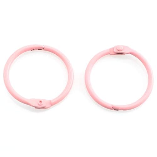 Lind Kitchen 50pcs 1" Book Ring Metal Loose Leaf Ring,Book Binder Hinged Buckle Rings Scrapbook Sketchbook Craft Photo Album DIY Binding Ring 25mm(Pink) thumbnail 8