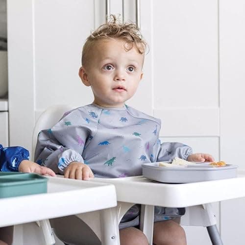 Tiny Twinkle Long Sleeve Bib for Babies & Toddlers – Waterproof Smock Bib for Eating – Machine Washable & Mess-Proof, Baby Feeding Essential & Shower Must-Have(Dinosaur, 6–24M) thumbnail 2