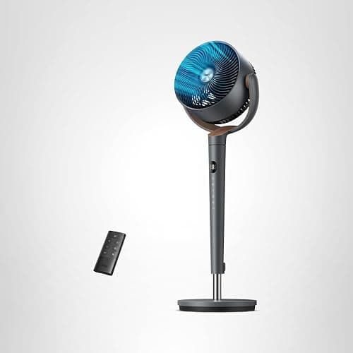 Dreo Fan for Bedroom, 120° Oscillating Standing Fans, Quiet Floor Fan with DC Motor, 100ft Pedestal Fans for Room, 9 Speeds, 4 modes, 20dB, 120° Manual Vertical, 37-42" Adjustable Height, 9H Timer thumbnail 11
