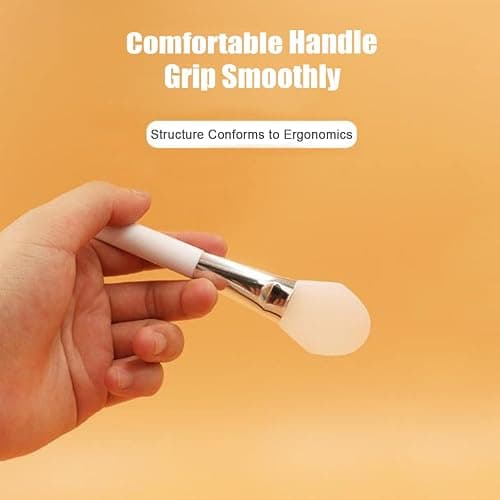 Facial Mask Application Brush, Soft Silicone Angled White Brush Head Cosmetic Tool for Body Lotion, Mud, Clay, Charcoal Mixed Mask thumbnail 5