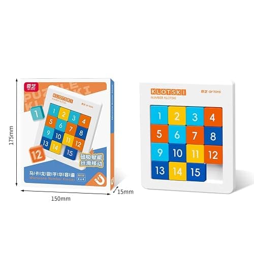 LiangCuber QY Toys Macaron Color 4x4 Klotski Puzzle Magnetic Sliding Number Puzzle,15-Digit Version ABS Brain Teasers Toy Tangram Jigsaw Intelligence (2024 Edition) thumbnail 2