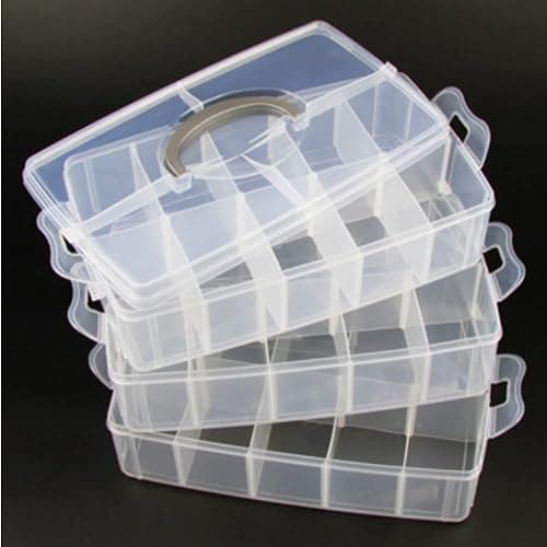 JforSJizT Washi Tape Box Organizer Storage,Divider Closet Container,3 Layers Detachable with 30 Adjustable Compartments, Masking Tape Desktop Tape DIY Sticker Roll Tape Cutter Holder Storage thumbnail 5