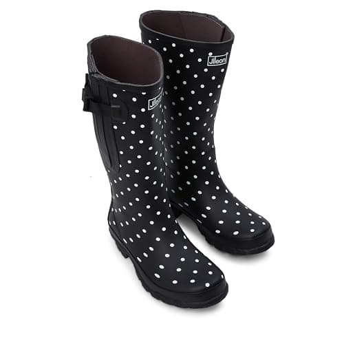 Jileon Wide Calf Rain Boots for Women - up to 19 inch Calf - Standard Foot & Ankle Width - Durable Rubber thumbnail 5