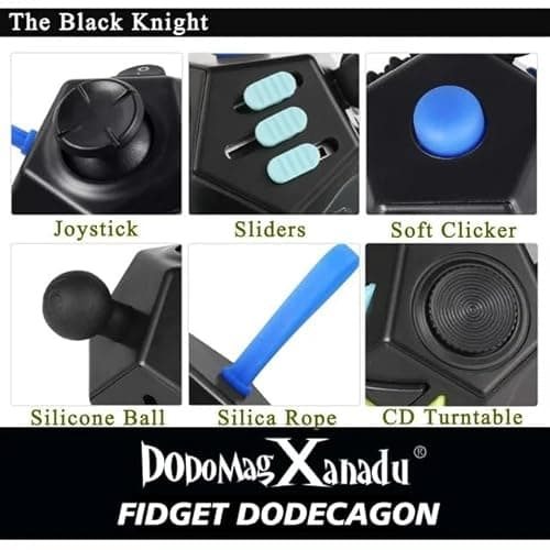 Fidget Dodecagon –12-Side Fidget Toys Cube Relieves Stress and Anxiety Anti Depression Travel Toy Christmas Stocking Stuffers Gifts for Children and Adults（A5 Black） thumbnail 5