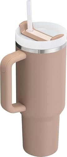 STANLEY Quencher H2.0 Tumbler with Handle and Straw 40 oz | Flowstate 3-Position Lid | Cup Holder Compatible for Travel | Insulated Stainless Steel Cup | BPA-Free | Almond Rose thumbnail 3