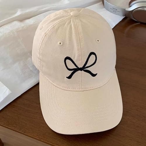 Trendy Bow-Tie Baseball Cap for Women and Men Trucker Hats Y2k Adjustable Fashion Sun Hat with Visor for Hiking & Travel thumbnail 2