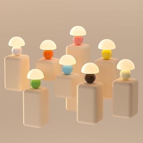 Dawnwake Mushroom Lamp Table Lamp for Bedroom,Desk Bedside Small Lamps for Living Room Night Stands,Mushroom Decor Cute Mini Modern Mid Century Lamps,Unique Aesthetic Home Living Room Decor (Cream) thumbnail 7