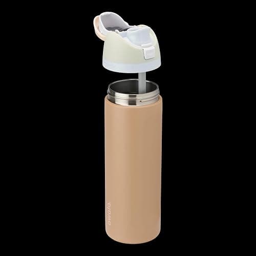 Owala FreeSip Insulated Stainless Steel Water Bottle with Straw for Sports and Travel, BPA-Free Sports Water Bottle, 24 oz, Mint/Brown, Muddy Buddy thumbnail 6