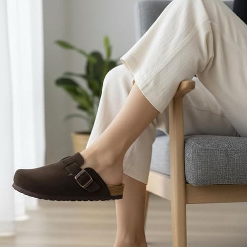 CUSHIONAIRE Hana - Genuine Leather Suede Classic Clog Womens Shoes - Slip On Mule Comfortable Shoes for Women thumbnail 6