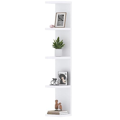 LitaEther 5 Tier White Lack Wall Shelf - Multi-Functional Display Organizer for Anime Figures, Funko Pop, Plants, Makeup & Books (7.1" x 5.5" x 30.7") – Space-Saving Floating Shelf for Home & Office - Image 1