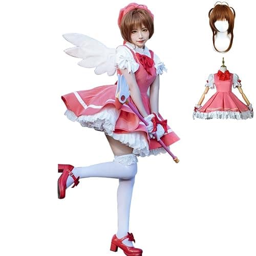 JEQHOZ Cardcaptor Sakura Cosplay Sakura Uniform Pink Dress Battle Suit Halloween Outfits - Image 1