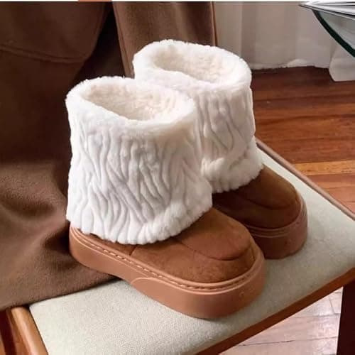 GBGRHM Women's Faux Fur Boot Snow Shoes Fuzzy and Plush Warm Winter Fluffy Kitten Y2k Aesthetic Cute Stuff thumbnail 5