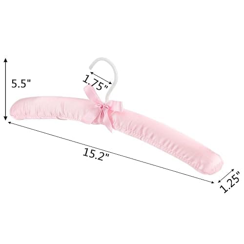 Tosnail 12 Pack Satin Padded Hangers Foam Padded Dress Hangers - Pink, Blue, Green, Ivory thumbnail 3