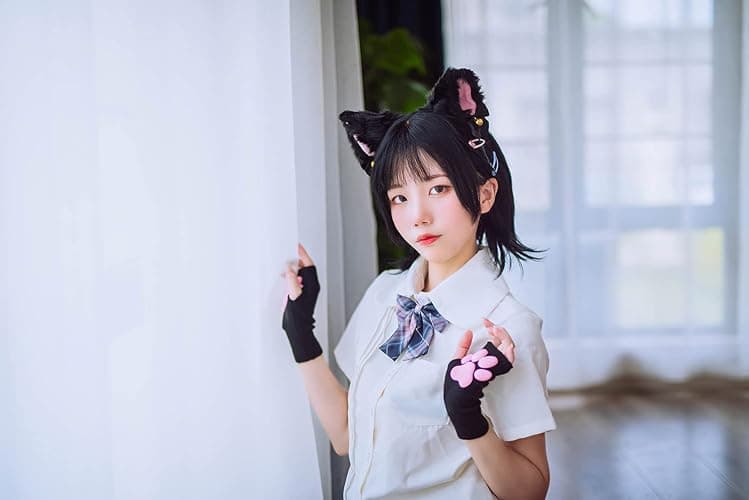 HOMEGYMFREE Cute Cat Paw Mittens Gloves, Kawaii Cat Cosplay Kawaii Soft 3D Toes Beans Fingerless Cat Claw Paws Pad Sleeve thumbnail 4