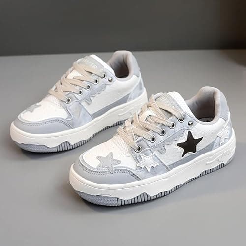 Star Shoes Walking Sneakers for Women - Chunky Platform Y2K Aesthetic Cute Stars Comfort Support US 4-8 thumbnail 5