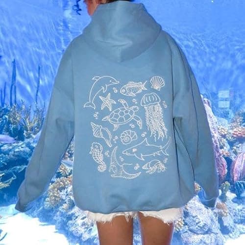 Sastianaen Cute Graphic Hoodies for Teen Girls Y2k Oversized Print Hoodie Vintage Preppy Pullover Sweatshirt thumbnail 4