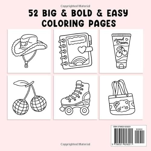 Cute & Groovy: Coloring Book for Adults and Kids, Bold and Easy, Simple and Big Designs for Relaxation Featuring Lovely Things (Bold & Easy Coloring) thumbnail 2