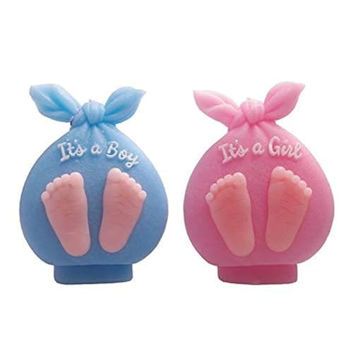 Baby Shower Silicone Candle Mold,3D Baby Foot Silicone Soap Mold Fondant Cake Decorating Candy Chocolate Mould (Boy&Girl) - Image 1
